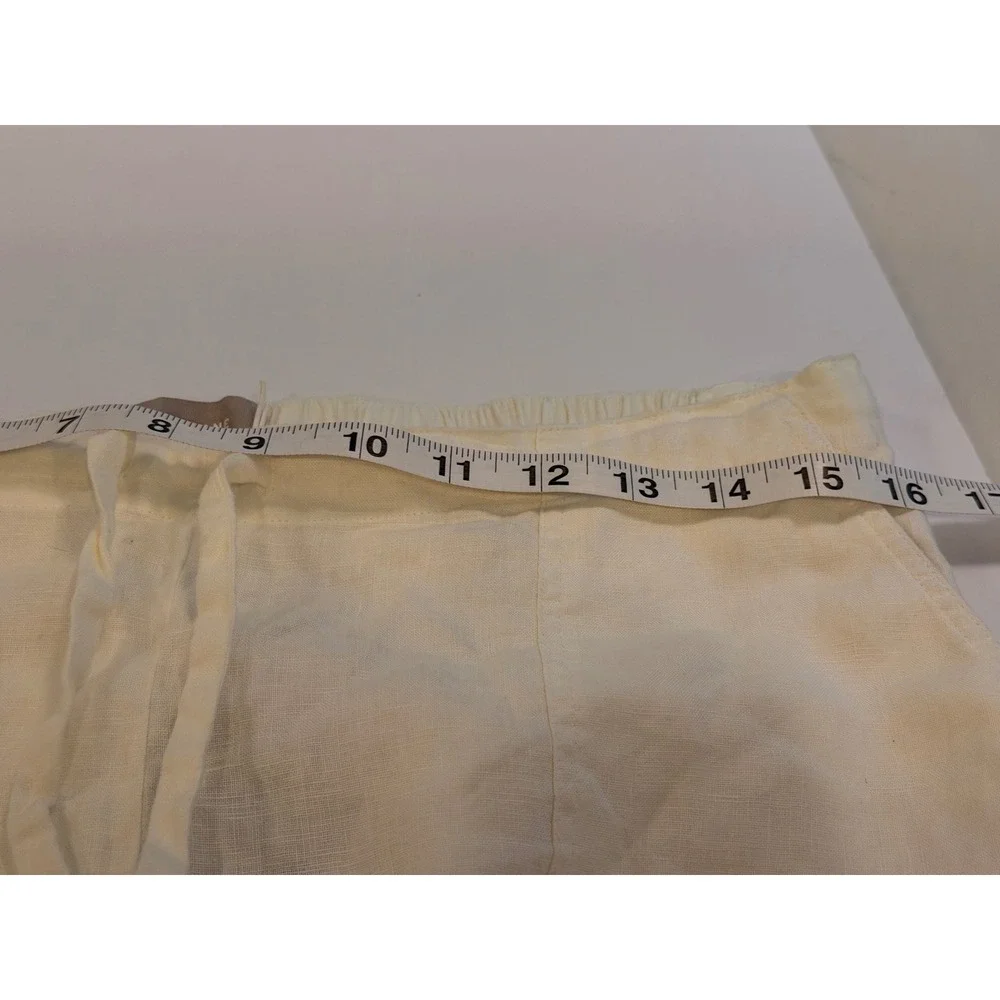 Everlane The Linen Straight Pant White 100% Linen Drawstring Women's 8 NWT